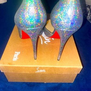 Barely worn Silver Ibiza Louboutins!!! Size 37